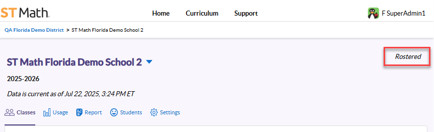 where to view if your district is rostered