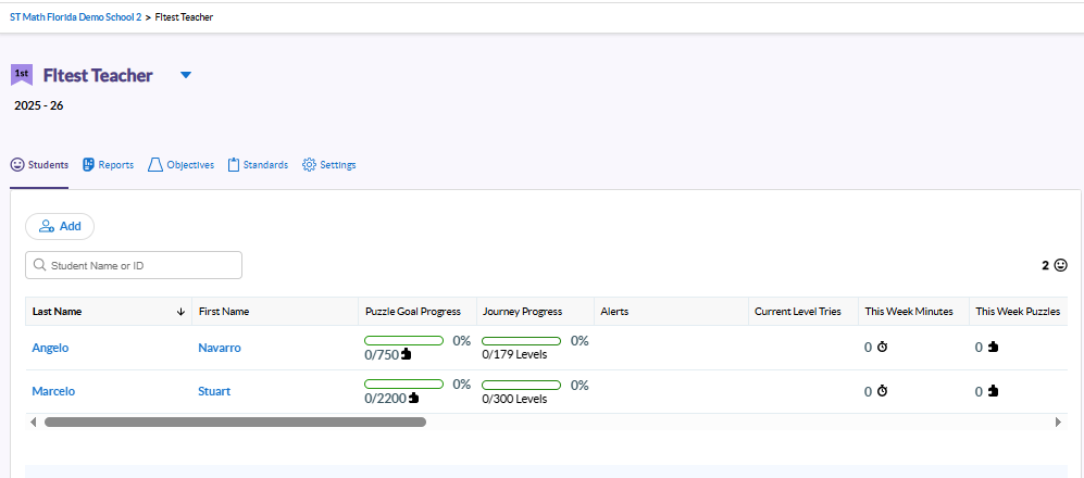 newly added students