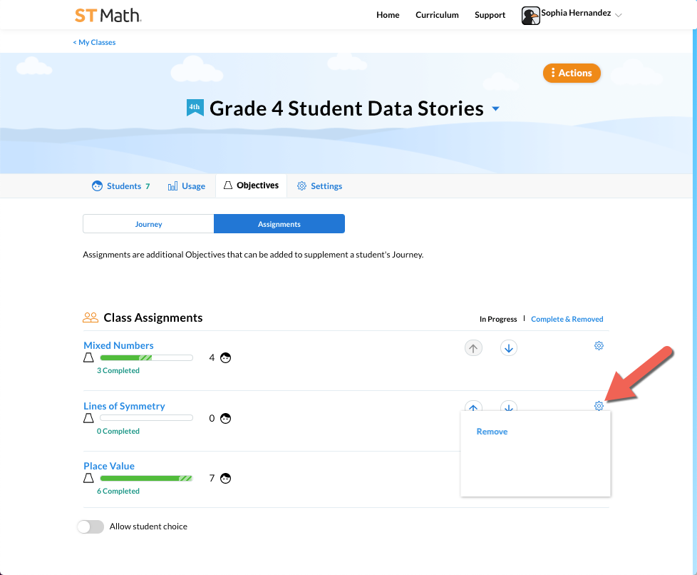 remove assignments